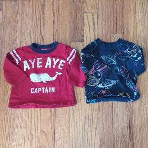 Baby GAP Set Of 2 Long Sleeve Shirts, 3-6 Months